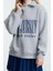 Kadın Oversize Fermuarlı Yaka Uzun Kalıp Kalın Polarlı Slogan Baskılı Fermuarlı Örme Sweatshirt 3