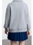 Kadın Oversize Fermuarlı Yaka Uzun Kalıp Kalın Polarlı Slogan Baskılı Fermuarlı Örme Sweatshirt 5