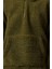 Kadın Moda Şık Bol Kapüşonlu Düşük Kol Uzun Fermuarlı Geniş Kalıp Peluş Örme Sweatshirt 4