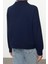 Kadın Relaxed Fermuarlı Yaka Düşük Kol Regular Rahat Kalıp Fermuarlı Cep Detaylı Örme Sweatshirt 5