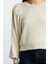 Kadın Moda Şık Regular Bisiklet Yaka Balon Kol Regular Kalın Normal Kalıp Balon Kol Örme Sweatshirt 4
