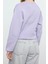 Kadın Moda Slim Bisiklet Yaka Düşük Kol Crop Burgu Detaylı Crop Kalın Içi Polarlı Örme Sweatshirt 5