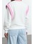 Kadın Moda Regular Bisiklet Yaka Düşük Kol Regular Kalın Içi Polarlı Normal Kalıp Örme Sweatshirt 5