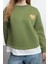 Kadın Bisiklet Yaka Düşük Kol Poplin Detaylı ve Nakış Detaylı Normal Kalıp Örme Sweatshirt 2