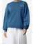 Kadın Bol Bisiklet Yaka Düşük Kol Uzun Geniş Kalıp Slogan Baskılı Kalın Içi Polarlı Örme Sweatshirt 3