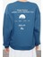Kadın Bol Bisiklet Yaka Düşük Kol Uzun Geniş Kalıp Slogan Baskılı Kalın Içi Polarlı Örme Sweatshirt 5
