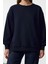 Kadın Moda Şık Bol Bisiklet Yaka Düşük Kol Uzun Kalın Içi Polarlı Geniş Kalıp Örme Sweatshirt 1