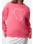 Kadın Bol Bisiklet Yaka Düşük Kol Uzun Geniş Kalıp Sırt Baskılı Kalın Içi Polarlı Örme Sweatshirt 2