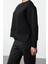 Kadın Regular Bisiklet Yaka Düşük Kol Regular Kalın Içi Polarlı Normal Kalıp Basic Örme Sweatshirt 2