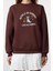 Kadın Relaxed Bisiklet Yaka Düşük Kol Kalın Içi Polarlı Western Baskılı Normal Kesim Örme Sweatshirt 1