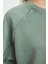 Kadın Moda Şık Regular Bisiklet Yaka Reglan Kol Regular Yıkamalı Normal Kalıp Örme Sweatshirt 4