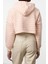 Kadın Moda Şık Regular Kapüşonlu Standart Kol Regular Pembe Çizgili Normal Kalıp Örme Sweatshirt 5