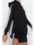 Kadın Moda Şık Oversize Kapüşonlu Düşük Kol Uzun Geniş Kalıp Içi Polarlı Örme Spor Sweatshirt 4