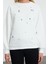 Kadın Relaxed Bisiklet Yaka Reglan Kol Uzun Taş Rahat Kalıp Kalın Içi Polarlı Örme Sweatshirt 1