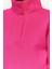 Kadın Crop Dik Yaka Standart Kol Crop Rahat Kesim Crop Çıtçıtlı Kalın Içi Polarlı Örme Sweatshirt 5