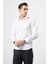 Beyaz Uzun Kol Düz Bez Ayağı 032 Sert Yaka Classic Slim Fit Gömlek 1004245324 1