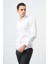 Beyaz Uzun Kol Düz Bez Ayağı 032 Sert Yaka Classic Slim Fit Gömlek 1004245324 3