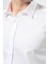 Beyaz Uzun Kol Düz Bez Ayağı 032 Sert Yaka Classic Slim Fit Gömlek 1004245324 5
