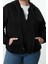 Büyük Beden Oversize Kapüşonlu Düşük Kol Regular Içi Polarlı Önü Fermuarlı Örme Sweatshirt 1