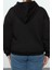 Büyük Beden Oversize Kapüşonlu Düşük Kol Regular Içi Polarlı Önü Fermuarlı Örme Sweatshirt 4