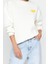 Oversize Bisiklet Yaka Düşük Kol Uzun Kalın Polarlı Sırt Kabartma Baskılı Örme Sweatshirt 2