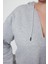 Büyük Beden Kapüşonlu Düşük Kol Crop Kalın Polarlı V Yaka Rahat Kesim Crop Örme Sweatshirt 4