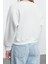 Tarz Regular Bisiklet Yaka Düşük Kol Regular Nervür Detaylı Normal Kalıp Örme Sweatshirt 4