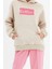 Tarz Bol Kapüşonlu Düşük Kol Uzun Kalın Içi Polarlı Nakışlı Geniş Kalıp Cepli Örme Sweatshirt 4