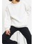 Bol Bisiklet Yaka Düşük Kol Uzun Normal Kalıp Karyoka Dikişli Kalın Polarlı Örme Sweatshirt 1