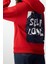 Oversize Kapüşonlu Düşük Kol Uzun Sırt Baskı Geniş Kalıp Kalın Içi Polarlı Örme Sweatshirt 1