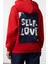 Oversize Kapüşonlu Düşük Kol Uzun Sırt Baskı Geniş Kalıp Kalın Içi Polarlı Örme Sweatshirt 3
