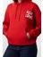 Oversize Kapüşonlu Düşük Kol Uzun Sırt Baskı Geniş Kalıp Kalın Içi Polarlı Örme Sweatshirt 4