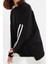 Tarz Oversize Bisiklet Yaka Düşük Kol Uzun Şerit Detaylı Geniş Kalıp Ince Örme Sweatshirt 2