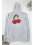 Unisex Oversize Kapüşonlu Standart Gri Geniş Kesim Uzun Kol Sıcak Tutan Baskılı Sweatshirt 4