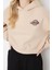 Tarz Relaxed Kapüşonlu Düşük Kol Crop Sırt Baskı Detaylı Kalın Içi Polarlı Örme Sweatshirt 2