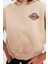 Tarz Relaxed Kapüşonlu Düşük Kol Crop Sırt Baskı Detaylı Kalın Içi Polarlı Örme Sweatshirt 5