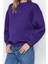 Regular Bisiklet Yaka Düşük Kol Regular Kalın Içi Polarlı Normal Kalıp Basic Örme Sweatshirt 2