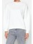 Regular Bisiklet Yaka Düşük Kol Regular Kalın Içi Polarlı Normal Kalıp Basic Örme Sweatshirt 3