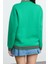 Tarz Bol Dik Yaka Düşük Kol Uzun Slogan Baskılı Geniş Kalıp Kalın Içi Polarlı Örme Sweatshirt 4