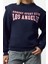 Bisiklet Yaka Düşük Kol Slogan Baskılı Geniş Kalıp Kalın Içi Polarlı Örme Sweatshirt 1