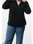 Büyük Beden Tarz Oversize Kapüşonlu Düşük Kol Regular Düşük Kol Örme Sweatshirt 1