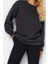 Tarz Oversize Bisiklet Yaka Düşük Kol Uzun Rahat Kesim Basic Kalın Içi Polarlı Örme Sweatshirt 4