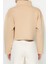 Crop Dik Yaka Standart Kol Crop Rahat Kesim Crop Çıtçıtlı Kalın Içi Polarlı Örme Sweatshirt 5
