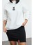 Büyük Beden Dik Yaka Düşük Kol Kalın Içi Polarlı Nakış Detaylı Normal Kalıp Örme Sweatshirt 2