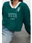 Tarz Oversize V Yaka Düşük Kol Crop Geniş Kalıp Crop Kalın Örme Sweatshirt 1