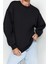 Regular Bisiklet Yaka Düşük Kol Regular Kalın Içi Polarlı Normal Kalıp Basic Örme Sweatshirt 1