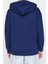 Kapüşonlu Düşük Kol Standart Normal Kalıp Nakışlı Kalın Polarlı Örme Sweatshirt 5