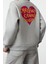 Oversize Bisiklet Yaka Düşük Kol Uzun Kalın Polarlı Sırt Kabartma Baskılı Örme Sweatshirt 2