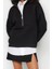 Oversize Dik Yaka Standart Geniş Kalıp Yarım Fermuarlı Kalın Polarlı Örme Sweatshirt 3