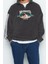 Unisex Oversize Dik Yaka Standart Kol Standart Antrasit Geniş Kesim Fermuar Nakışlı Polar Sweatshirt 5